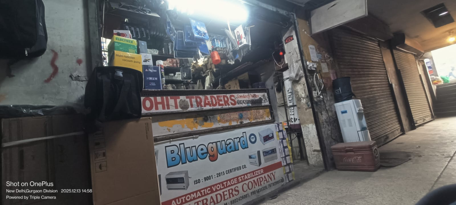 AC repair technician at work